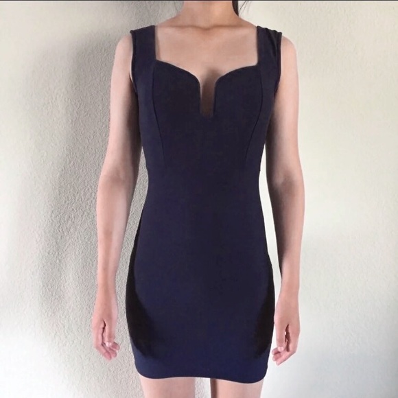 dark blue bodycon dress